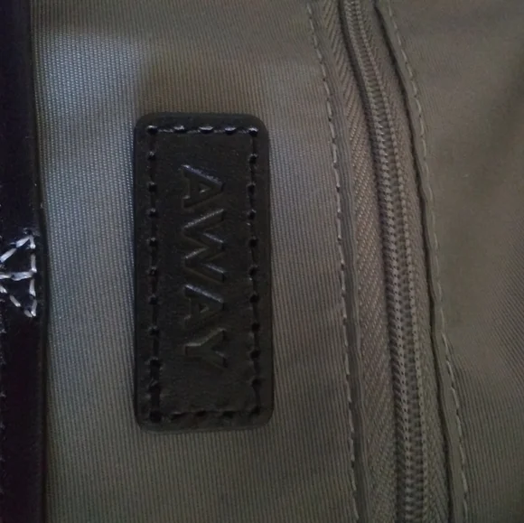 Away Original Everywhere Bag Navy Blue Nylon Black Leather Trim - Picture 12 of 14